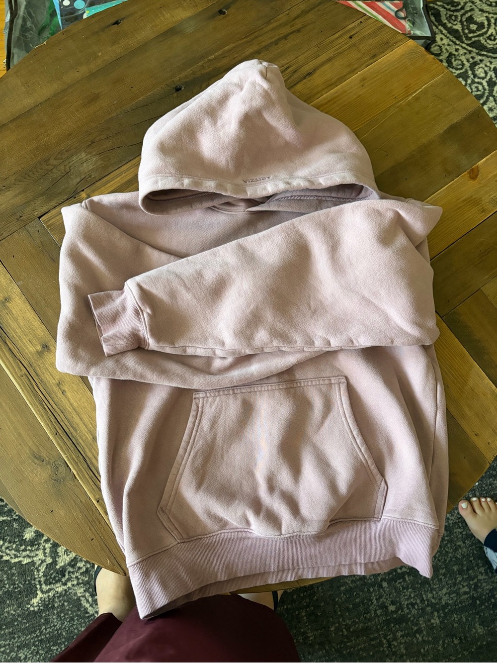 Aritzia Dusty Blush Pink Hooded Pullover Sweatshirt